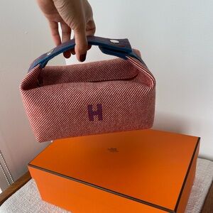 Hermes Red and Blue Mini Clutch Bag